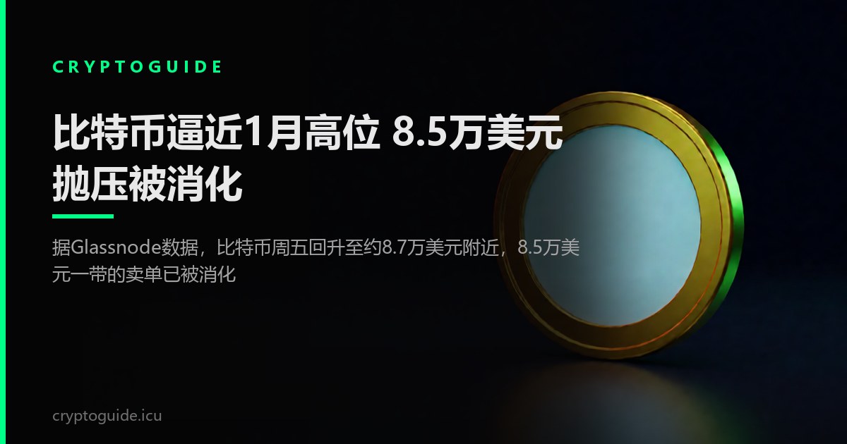 比特币逼近1月高位 8.5万美元抛压被消化