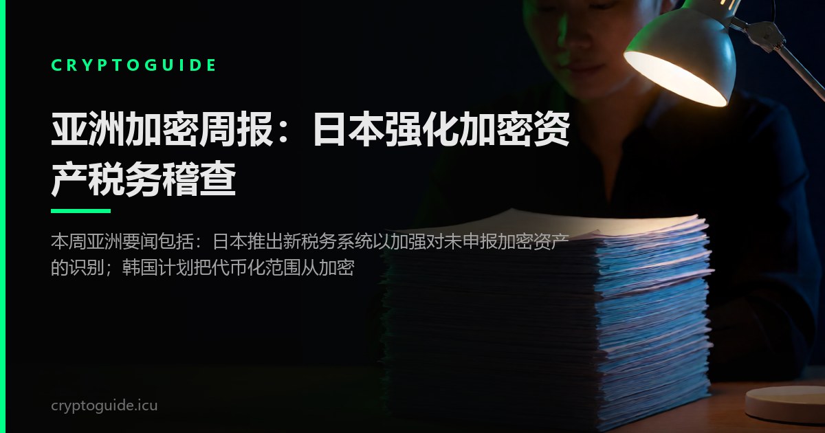 亚洲加密周报：日本强化加密资产税务稽查
